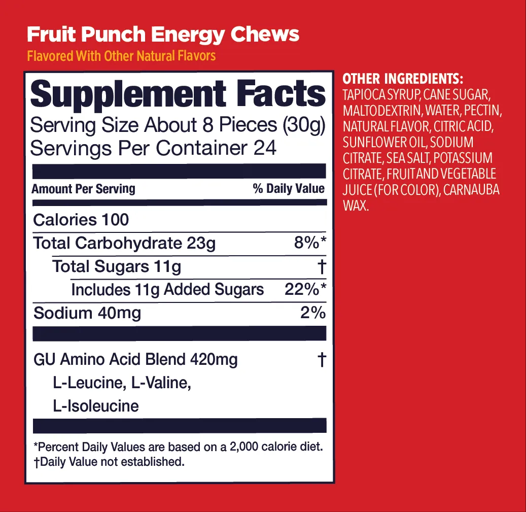 Конфеты жевательные GU Energy Chews Фруктовый пунш, 1 шт