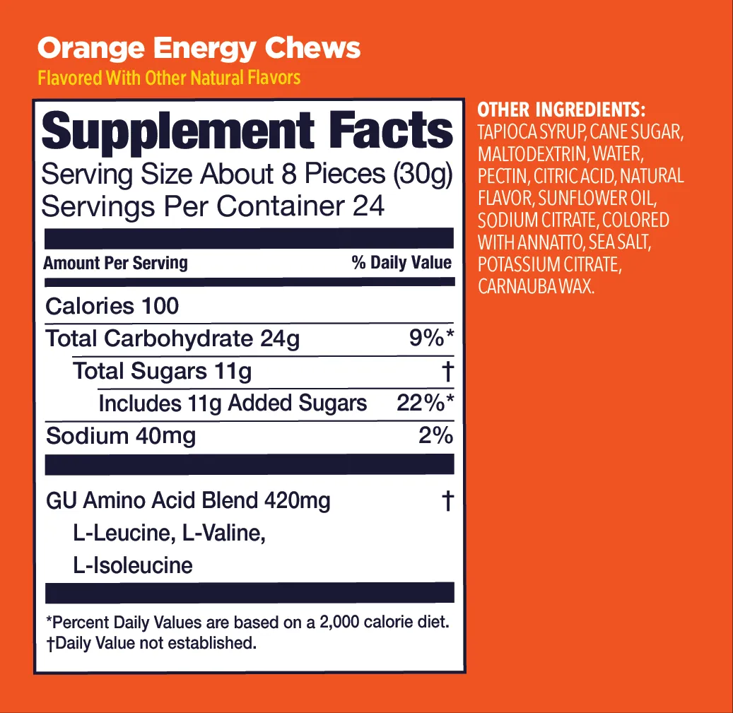 Конфеты жевательные GU Energy Chews Апельсин, 1 шт