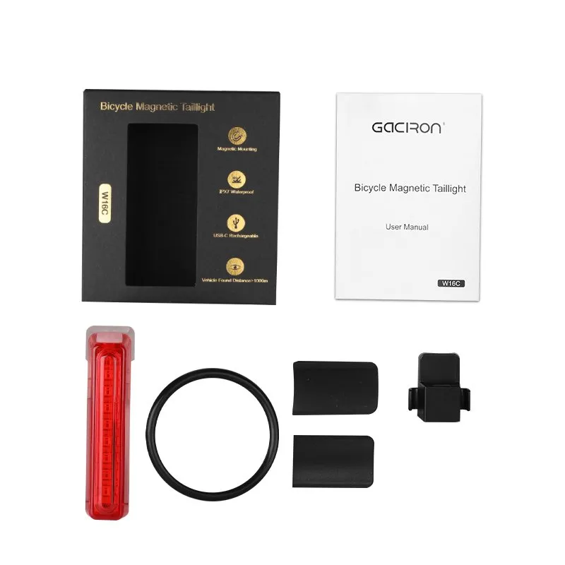 Задний велосипедный фонарь GACIRON W16C, красный