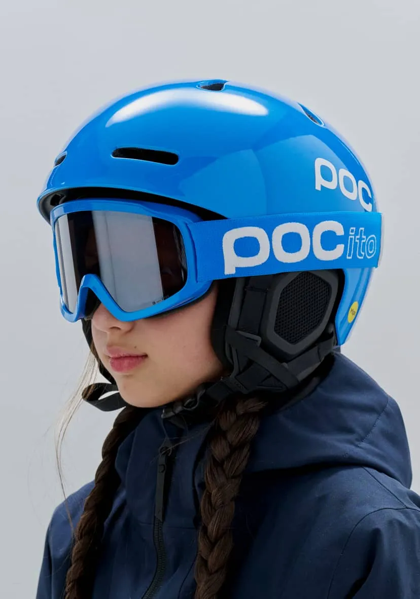 Горнолыжная маска детская POCito Opsin Fluorescent Blue/Partly Sunny Silver