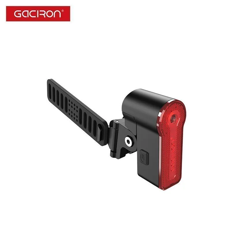 Задний велосипедный фонарь GACIRON W03A с лазером и датчиком торможения, черный