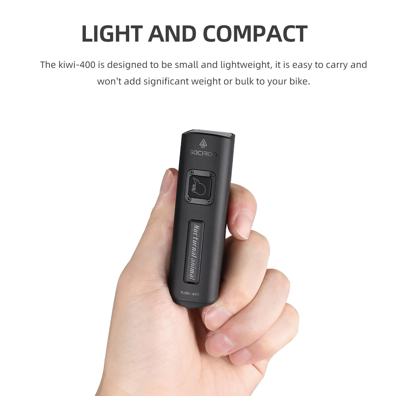 Велосипедный фонарь GACIRON Kiwi-400, черный