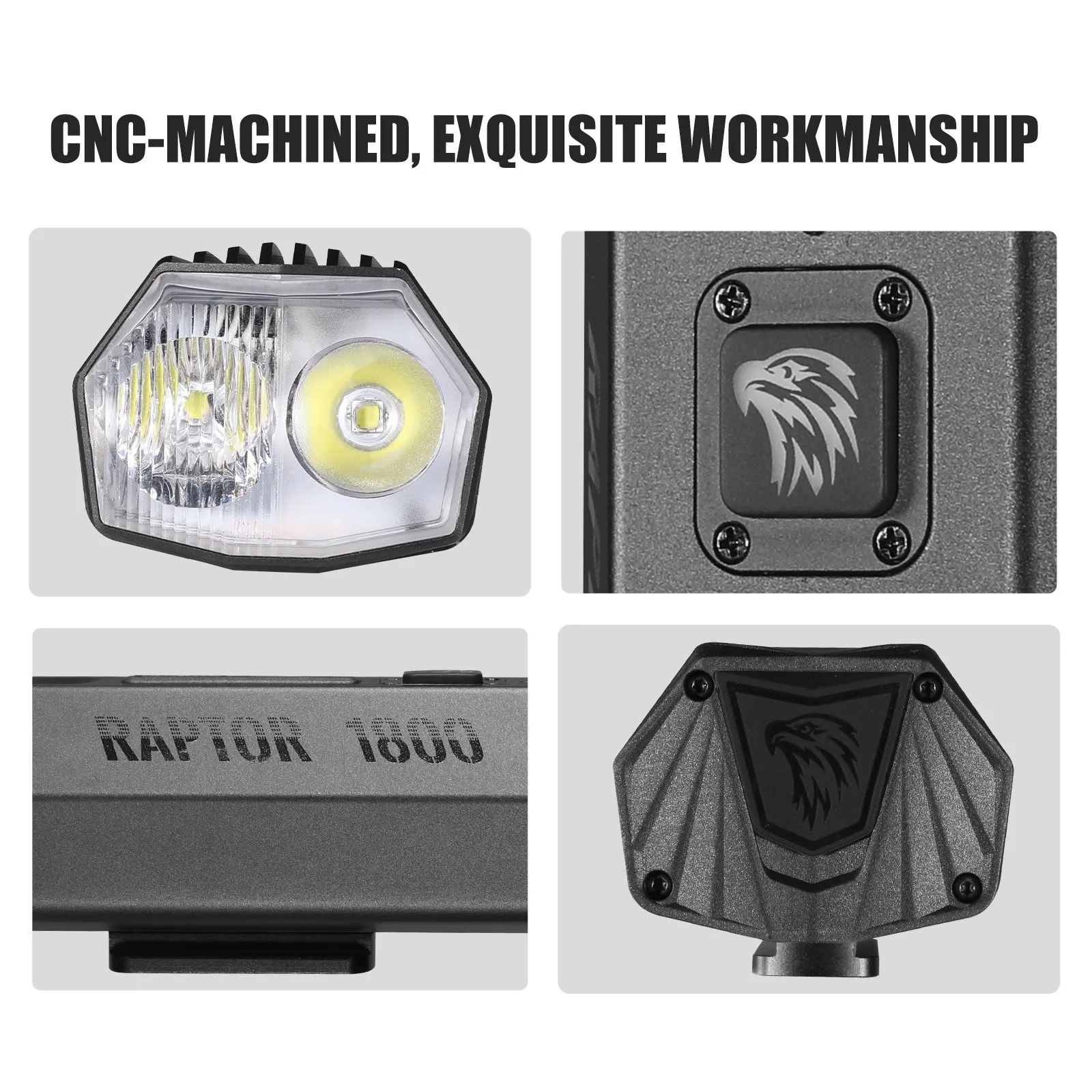 Велосипедный фонарь GACIRON Raptor-1800, черный