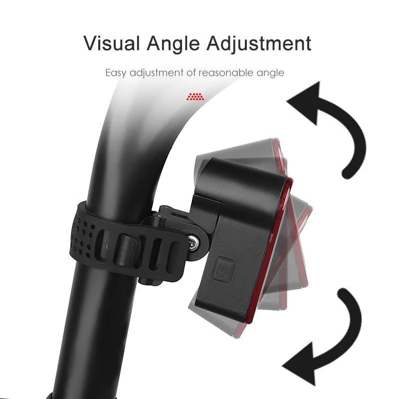 Задний велосипедный фонарь GACIRON W03A с лазером и датчиком торможения, черный