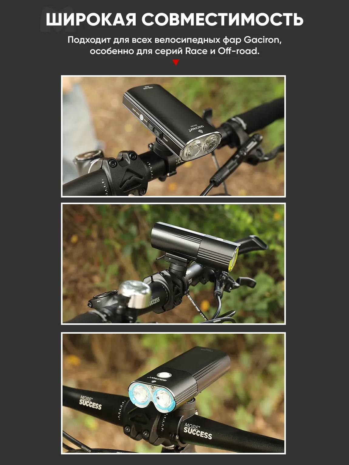 Крепление для фонаря на руль велосипеда с эксцентриком GACIRON H07M, черный