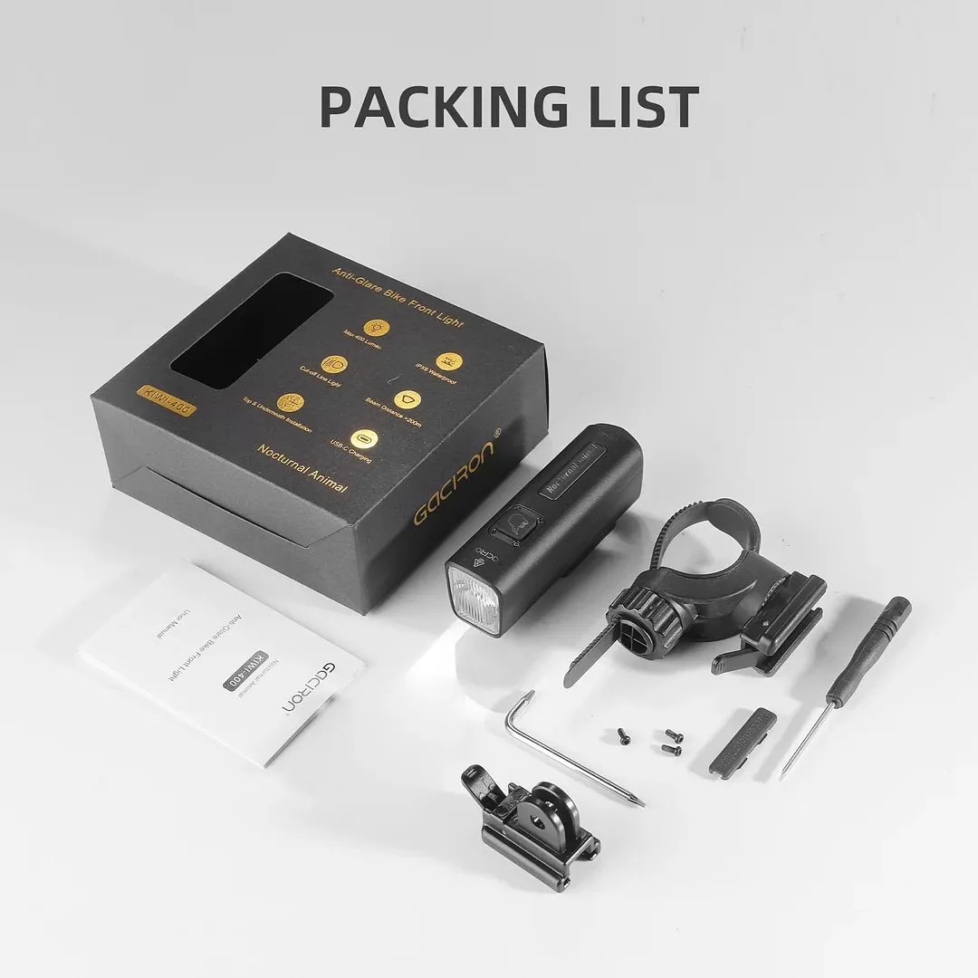 Велосипедный фонарь GACIRON Kiwi-400, черный