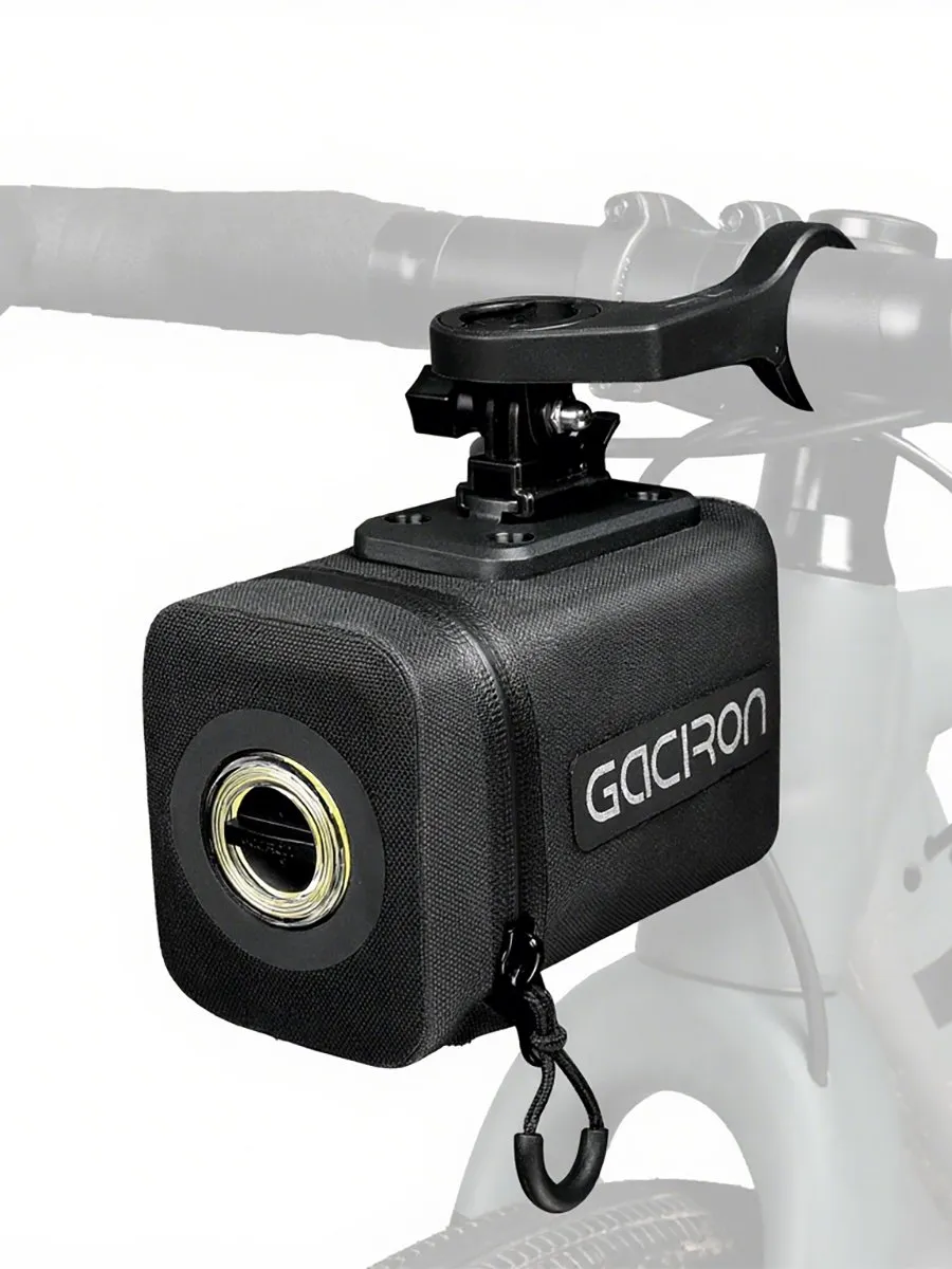 Передняя велосумка c умным фонарем 2 в 1 GACIRON Cathouse-100, крепление на руль, черный