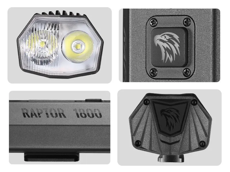 Велосипедный фонарь GACIRON Raptor-1800, черный