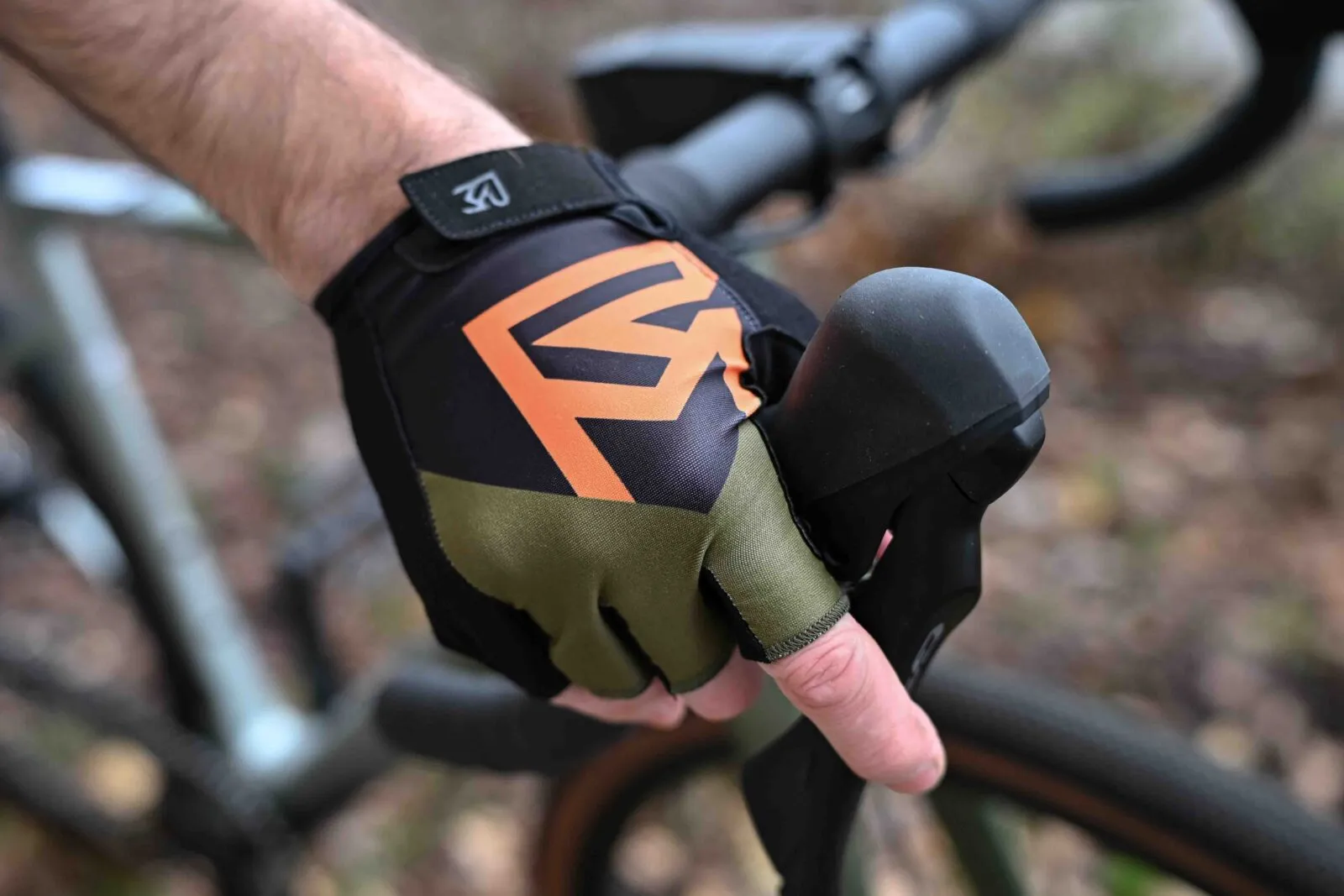 Велоперчатки Rock Machine Race SF Khakki/Orange/Black