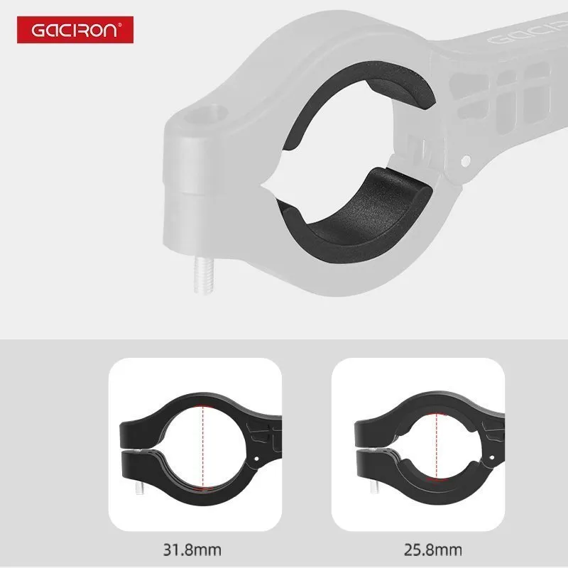 Многофункциональное крепление на руль GACIRON H17 для велофонарей GACIRON, для велокомпьютеров Garmin и камер GoPro, черный