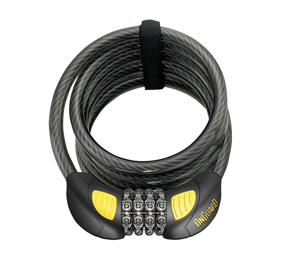 Велозамок тросовый OnGuard Doberman GLO 185см x 12мм