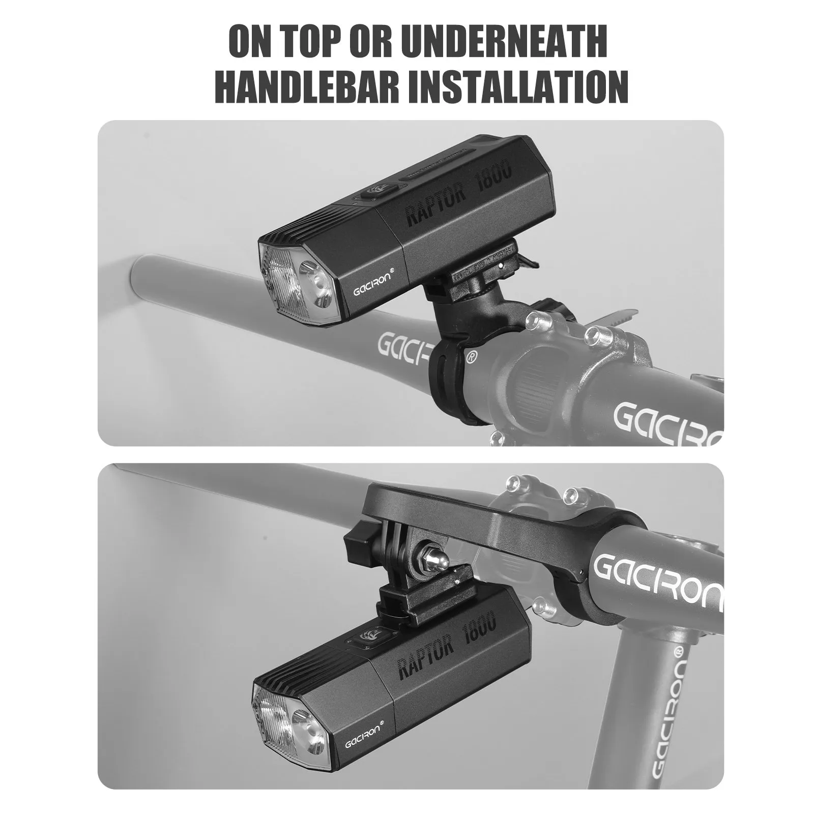 Велосипедный фонарь GACIRON Raptor-1800, черный