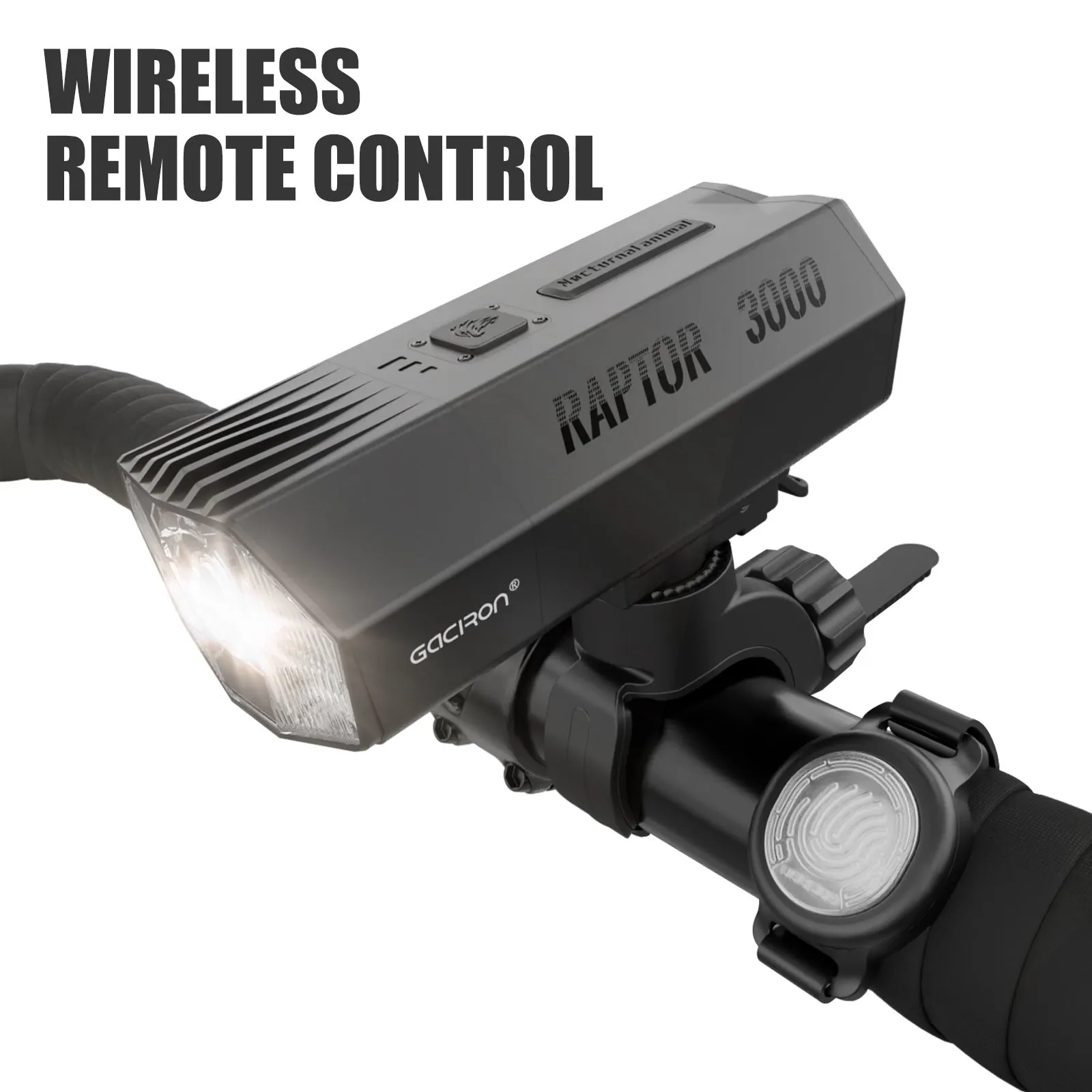 Велосипедный фонарь GACIRON Raptor-3000, черный
