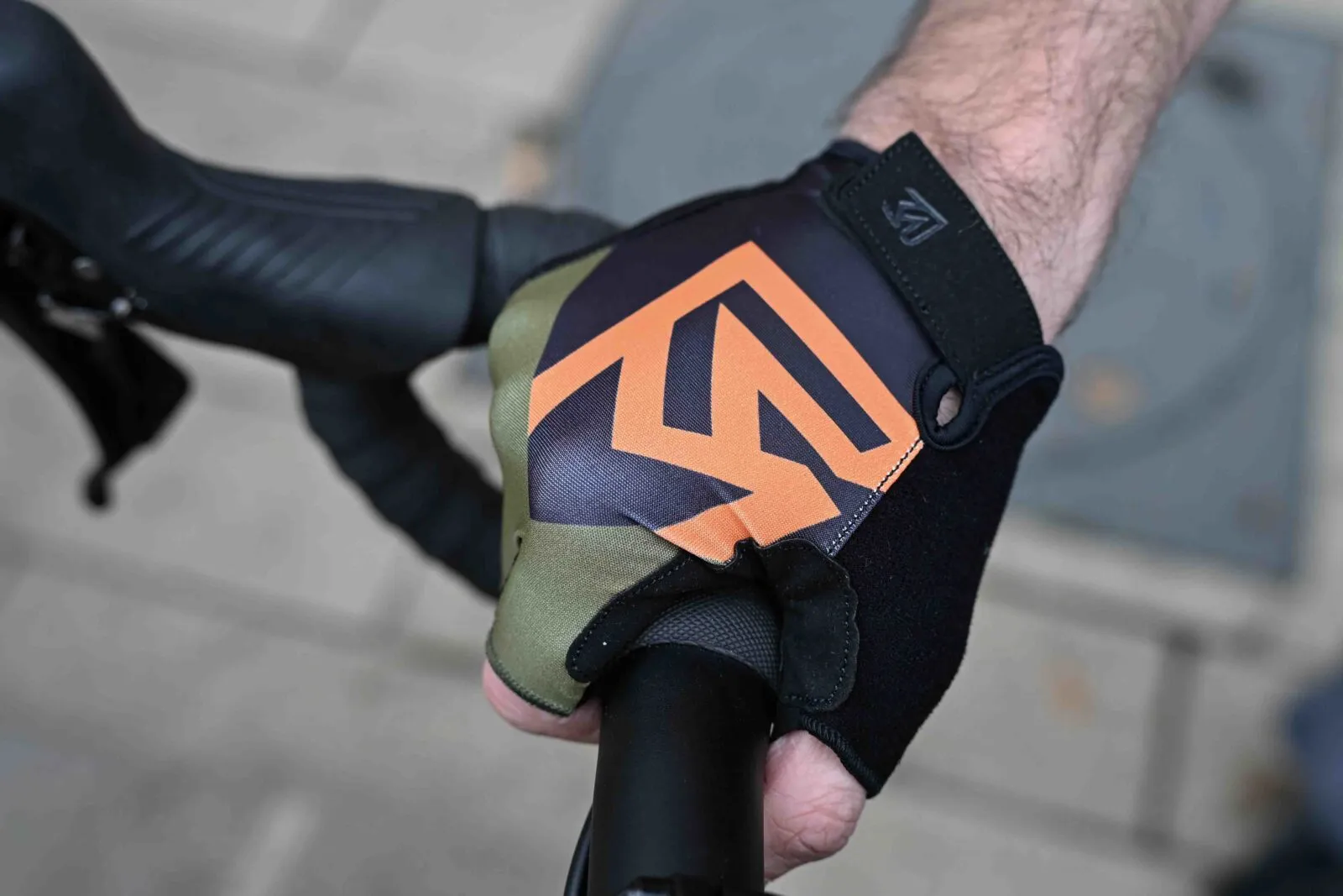 Велоперчатки Rock Machine Race SF Khakki/Orange/Black