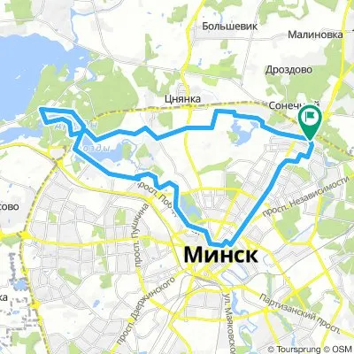 Солнечный - Минское море - Минск (центр города)