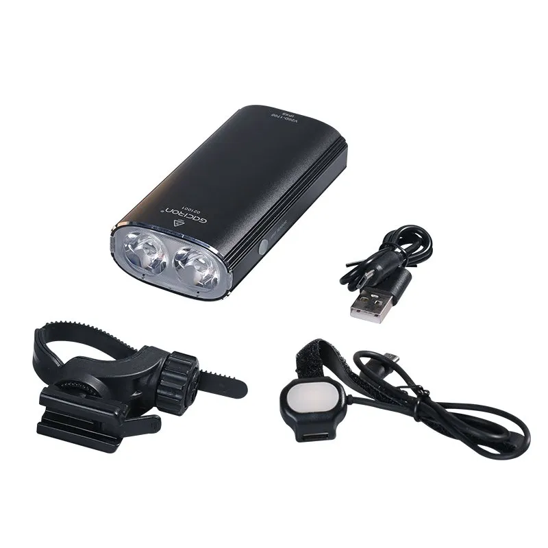 Велосипедный фонарь 2 в 1 GACIRON V20D-1700, передний/задний, черный