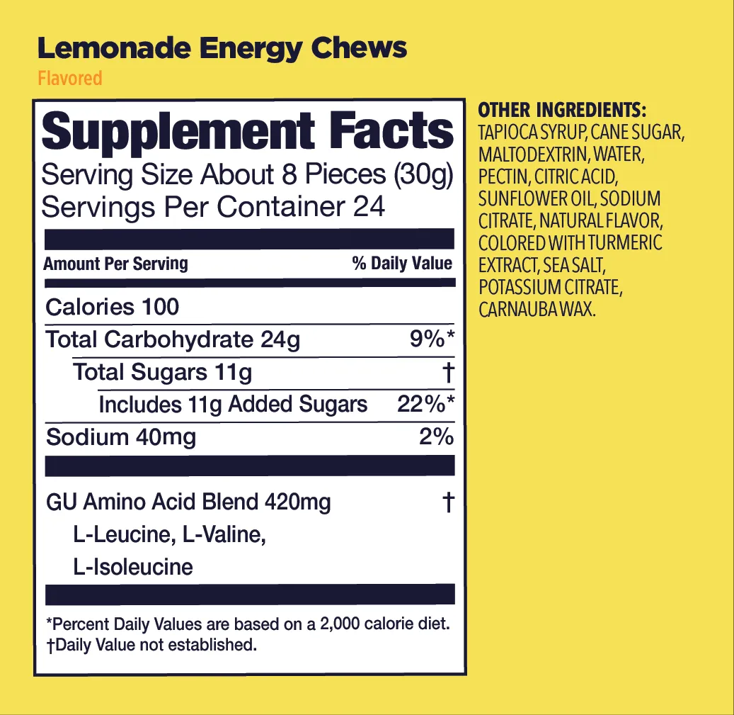 Конфеты жевательные GU Energy Chews Лимонад, 1 шт