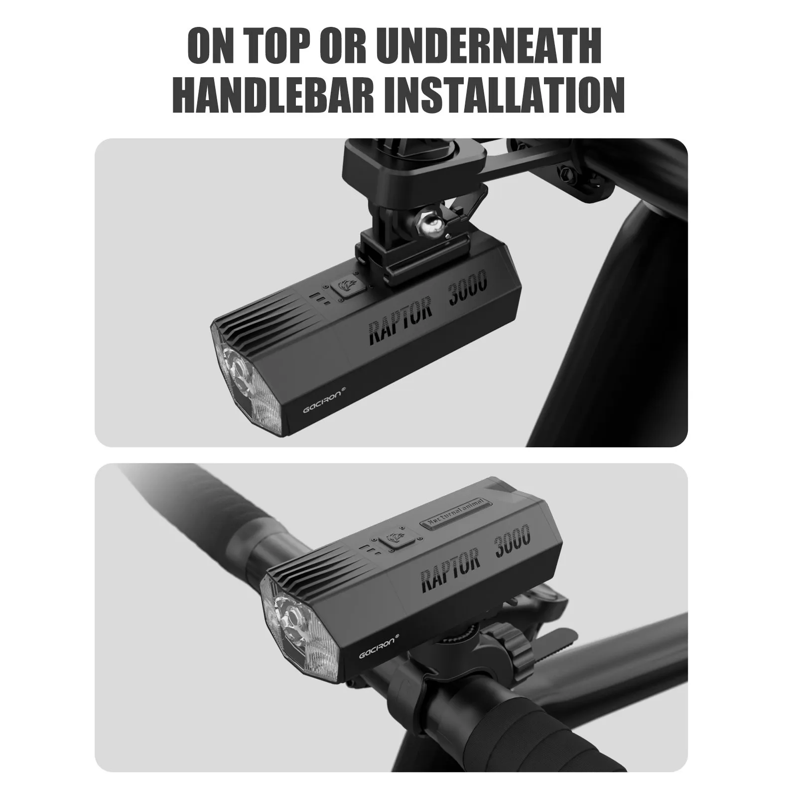 Велосипедный фонарь GACIRON Raptor-3000, черный