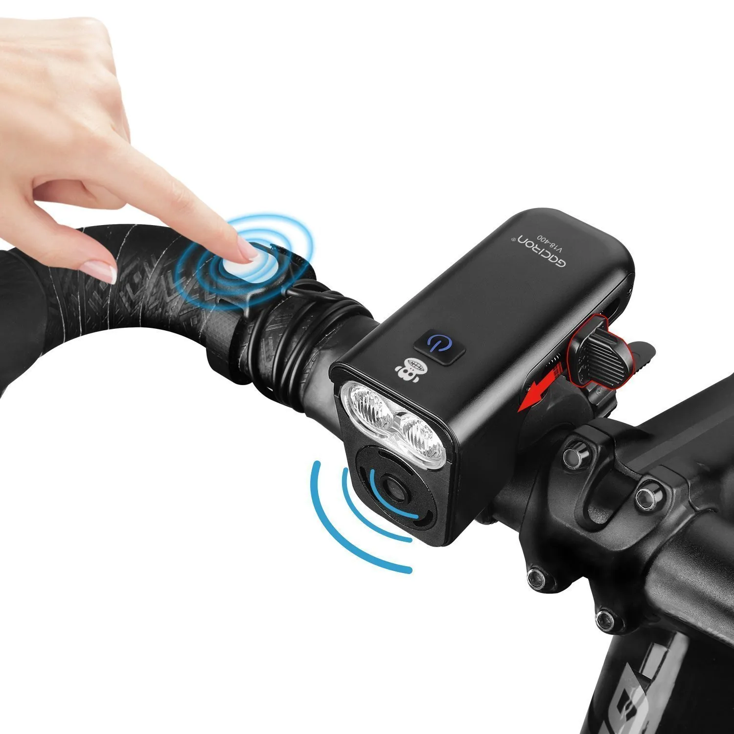 Велосипедный фонарь и гудок 2 в 1 GACIRON V18-400, черный