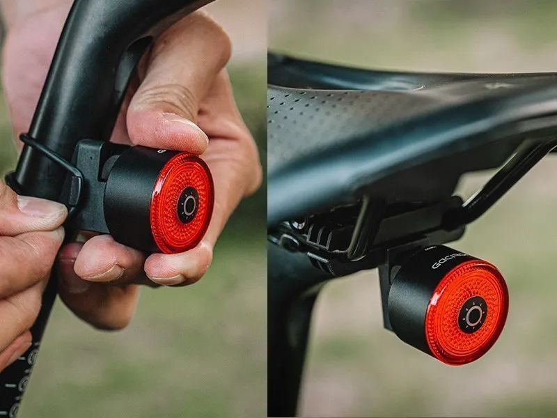 Задний велосипедный фонарь GACIRON Loop-100 с датчиком торможения, черный