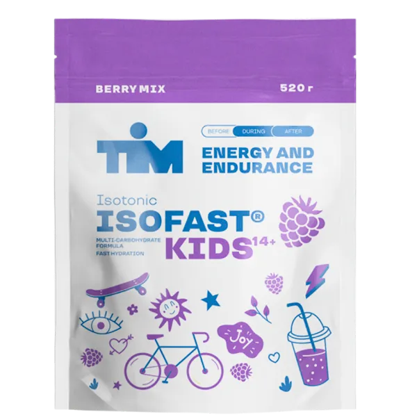 Изотонический напиток ISOFAST KIDS TIM, лесные ягоды, 1 шт, 520 гр