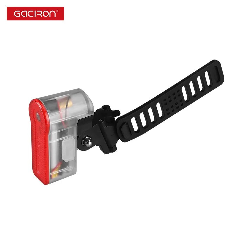 Задний велосипедный фонарь GACIRON W03AW с лазером и датчиком торможения, прозрачный