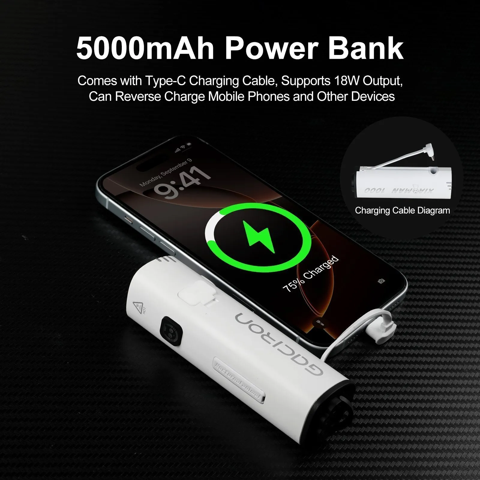 Многофункциональный велосипедный фонарь 4 в 1 GACIRON Xiaoman-1000, розовый