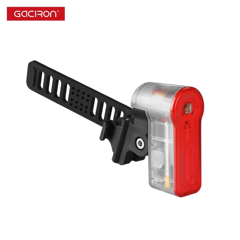 Задний велосипедный фонарь GACIRON W03AW с лазером и датчиком торможения, прозрачный