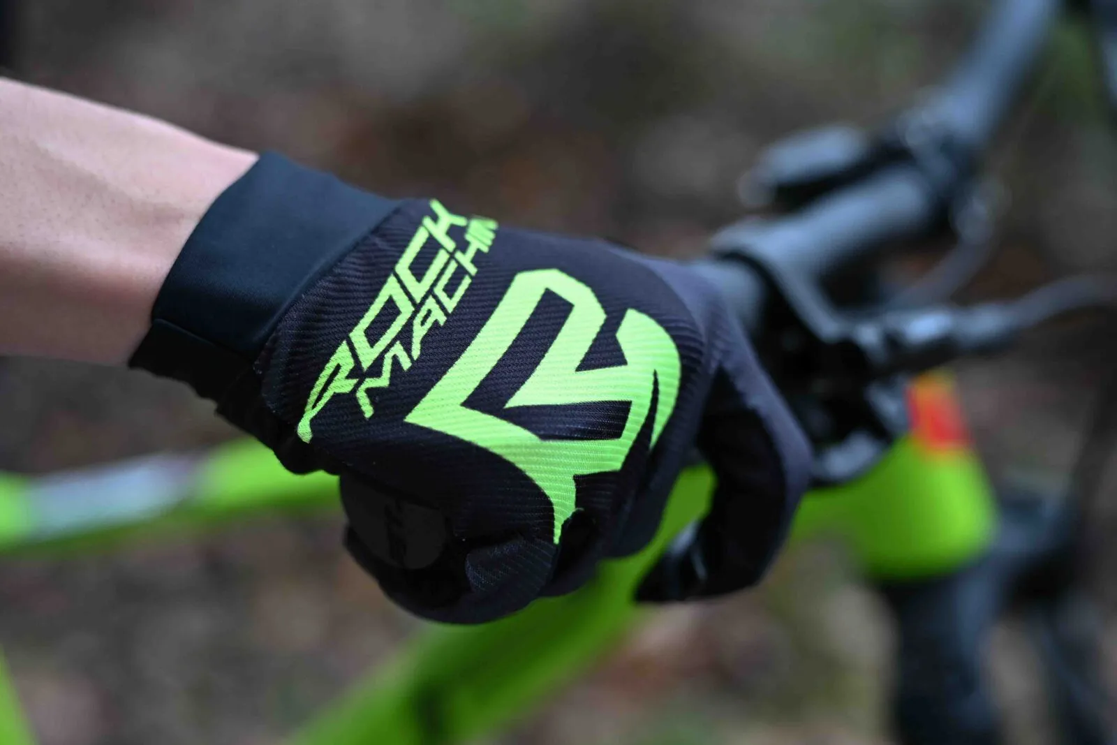 Велоперчатки Rock Machine Race FF Black/Grey/Green