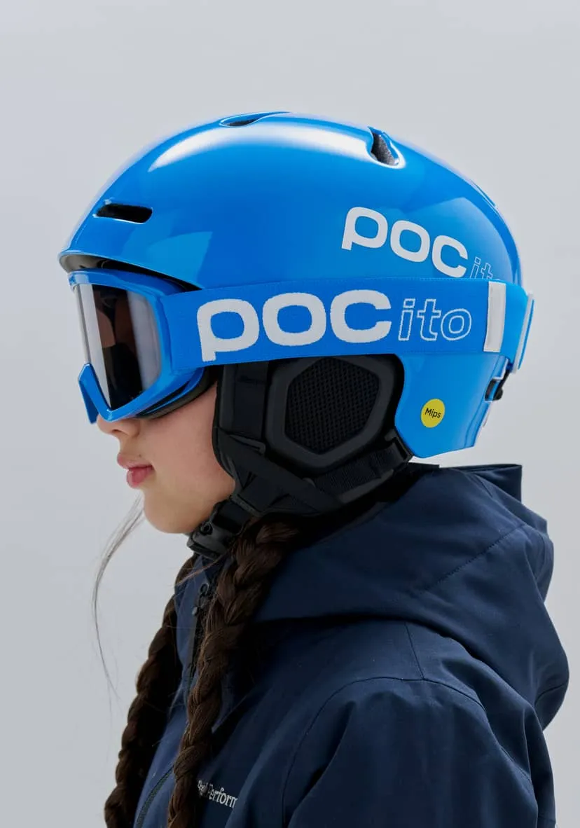 Горнолыжная маска детская POCito Opsin Fluorescent Blue/Partly Sunny Silver