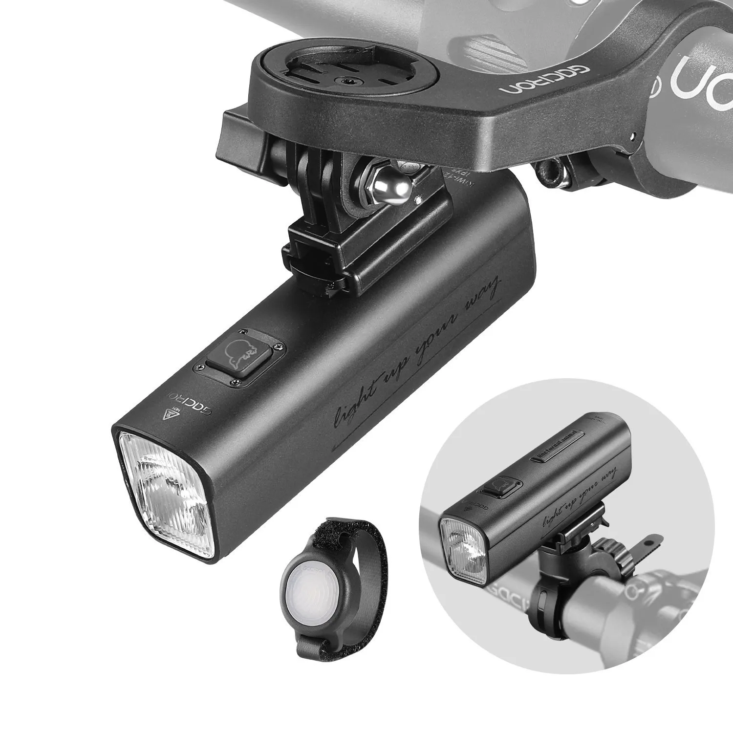 Велосипедный фонарь GACIRON Kiwi-1200, черный