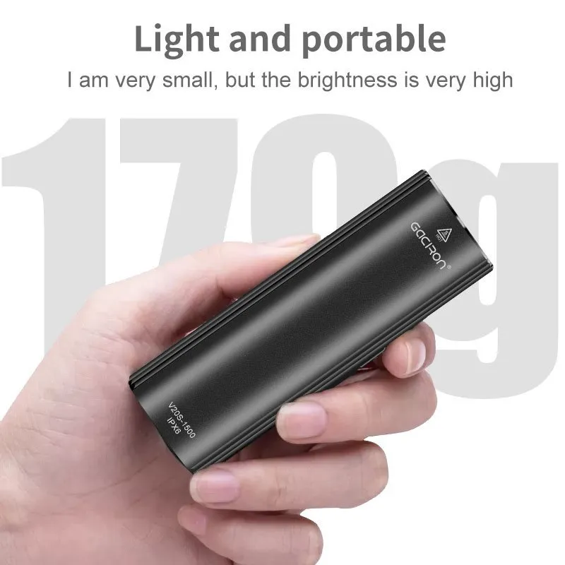 Велосипедный фонарь 2 в 1 GACIRON V20S-1000, передний/задний, черный