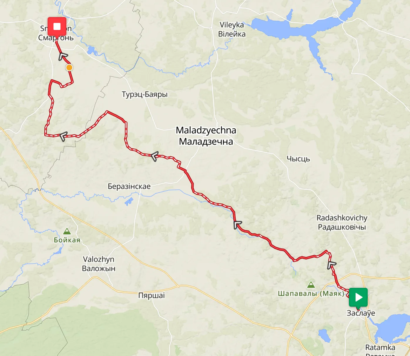 Zaslavl to Smarhon (115k)