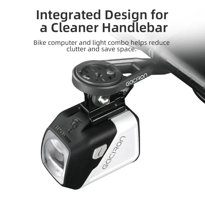 Многофункциональное крепление под руль GACIRON H25 для велофонарей GACIRON, для велокомпьютеров Garmin и камер GoPro, пластик