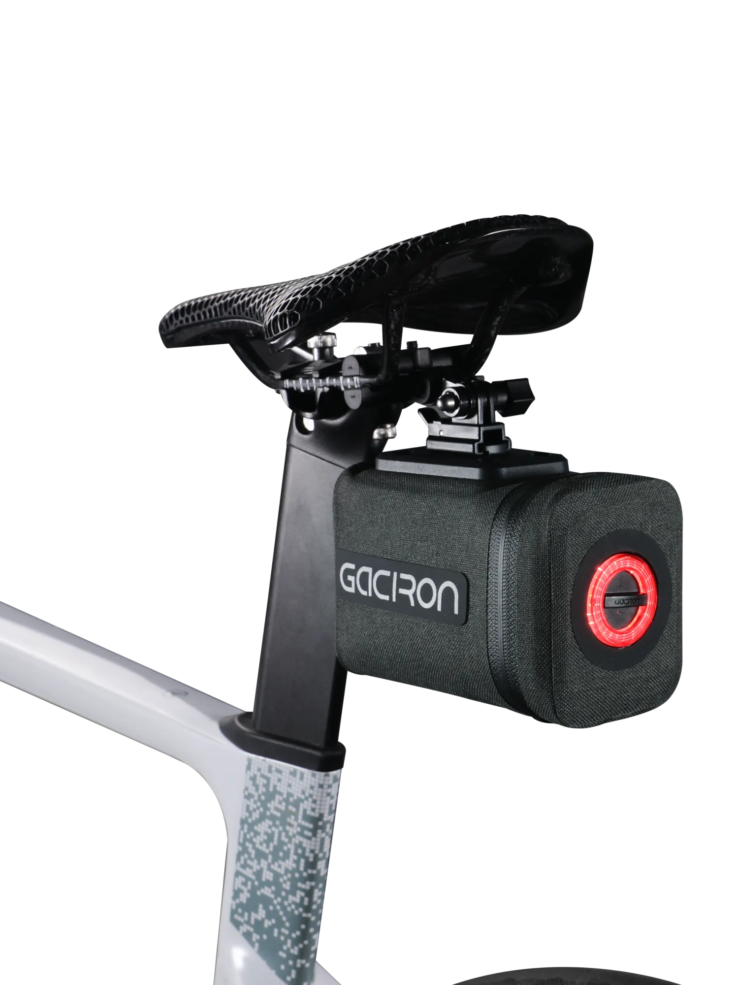 Велосумка подседельная с умным задним фонарем 2 в 1 GACIRON Birdnest-100, черный