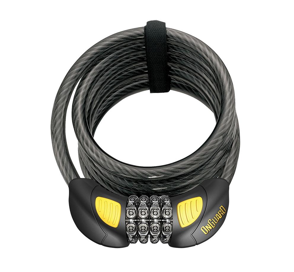 Велозамок тросовый OnGuard Doberman GLO 185см x 12мм