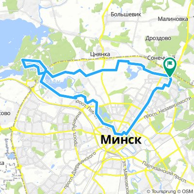 Солнечный - Минское море - Минск (центр города)