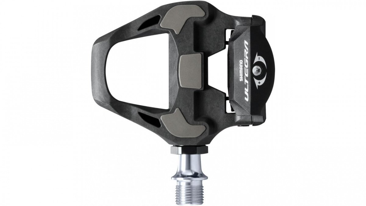 Педали Shimano PD-R8000, SPD-SL, карбон, с желтыми шипами SH11
